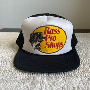Vintage Bass Pro Shops Mesh Snapback Trucker Hat OSFA Two Tone Fishing Hunting
